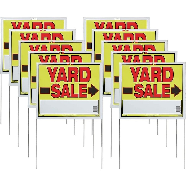 Sunburst Systems Sign Yard Sale 14 in x 22 in with Bracket 10-Pack 3908 - main